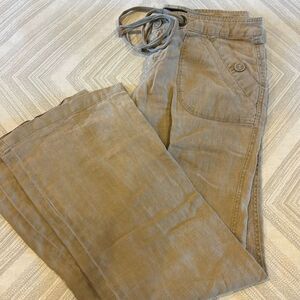 Sanctuary Clothing Women’s Tan Linen Cargo-Like Tie Waist Pants - Size 28